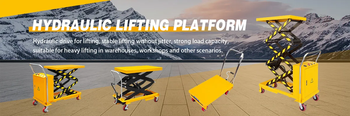 Mobile Semi-Electric Double Scissor Lifting Platform Banner