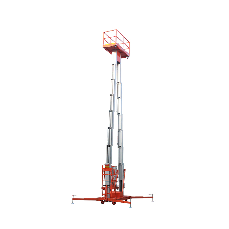 Double-Mast Aluminum Alloy Aerial Work Electric 4m 6m 8m 10m 12m 14m Mobile Scissor Lift Platform on Wheels Lifting Platform