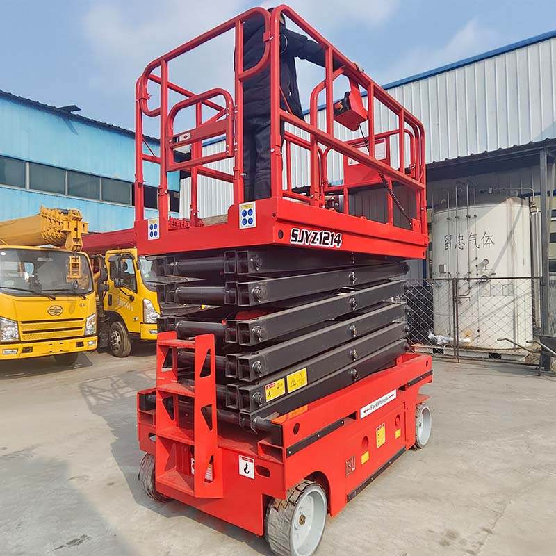 Low Noise Electric Scissor Work Platform 8m Mobile Lifting Platform for Indoor Use