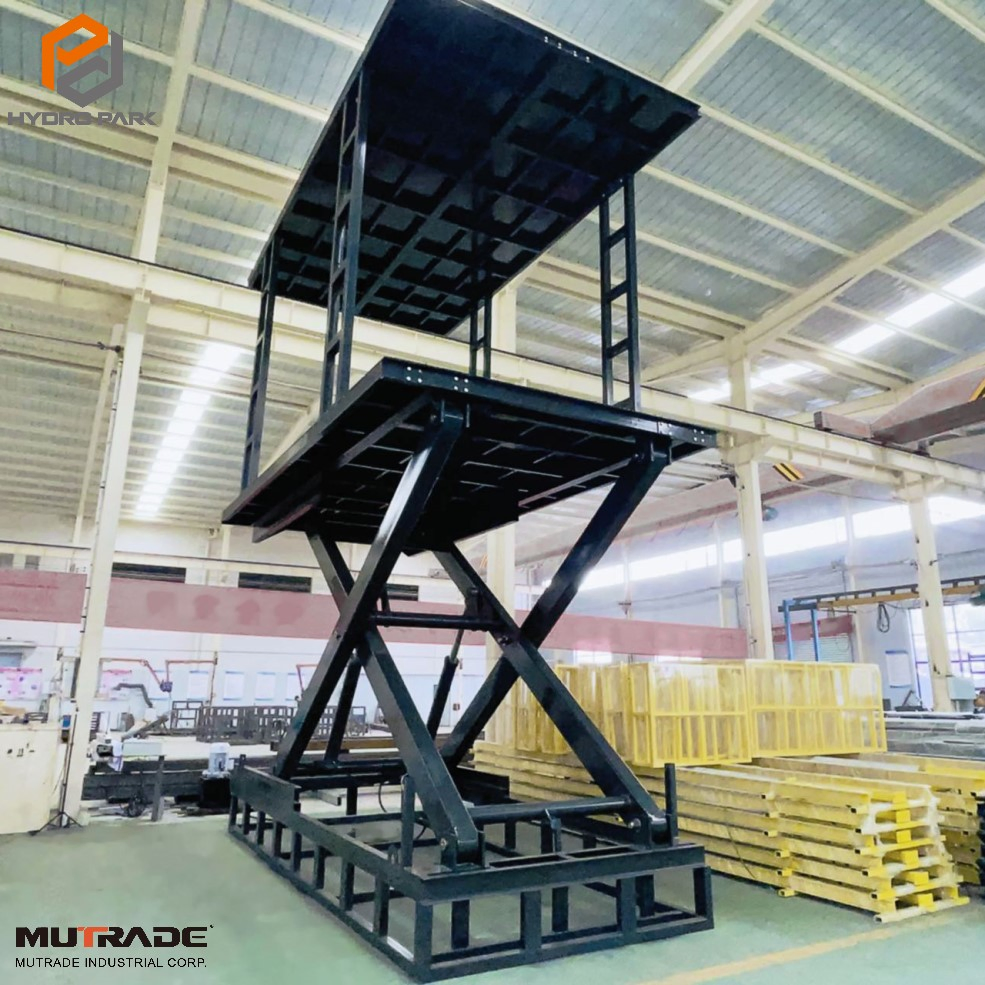 Double Cylinder Lifting Table Two Car Scissor Elevator Hydraulic Car Lifting Platform