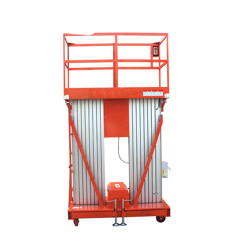 Double-Mast Aluminum Alloy Aerial Work Electric 4m 6m 8m 10m 12m 14m Mobile Scissor Lift Platform on Wheels Lifting Platform