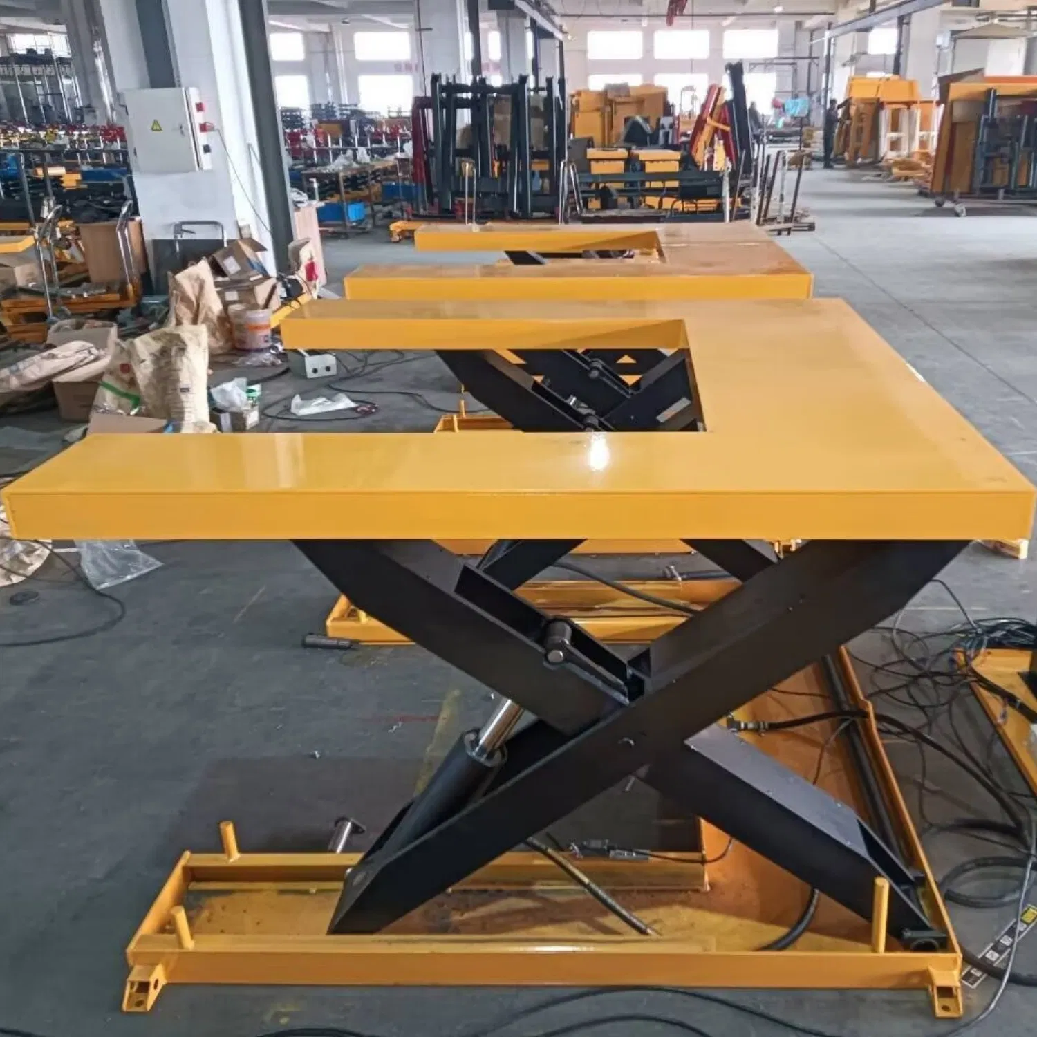 Double Hydraulic Pump Electric Stationary Scissor Lifting Working Platform CE Certificate