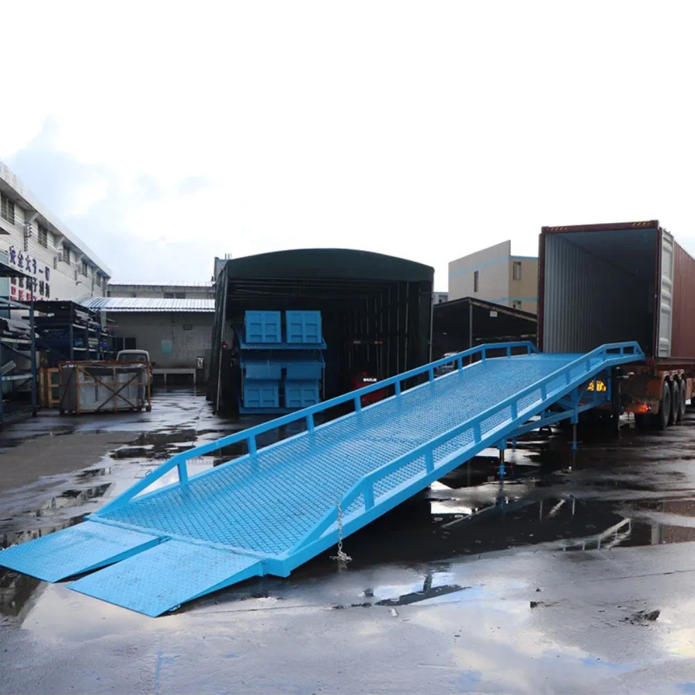 8 Ton 10ton Cargo Loading Ramp Container Terminal Leveler and Truck Lifting Platform Hydraulic Forklift Mobile Boarding Bridge