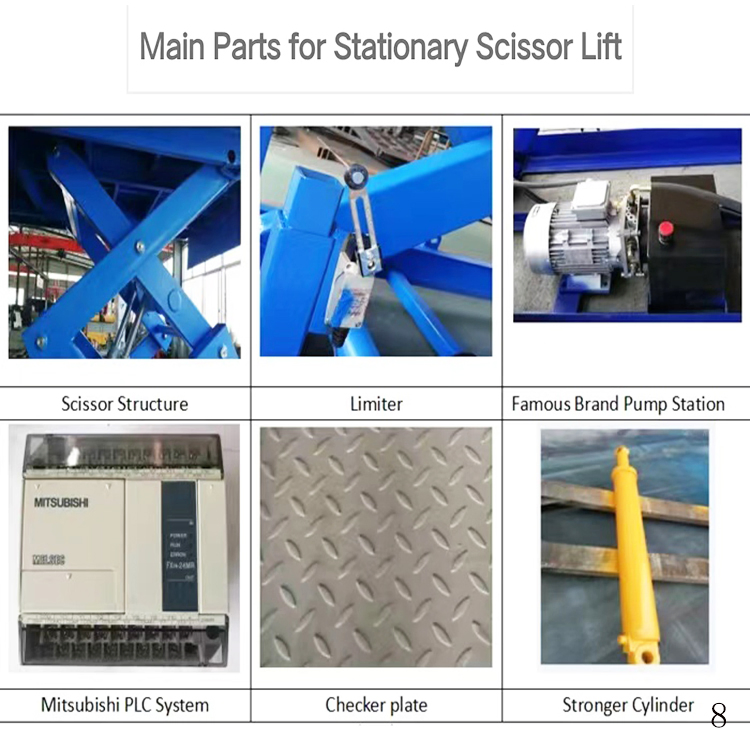 Aerial Working Fixed Underground Hydraulic Lifting Table Vertical Stationary Scissor Lift Platform