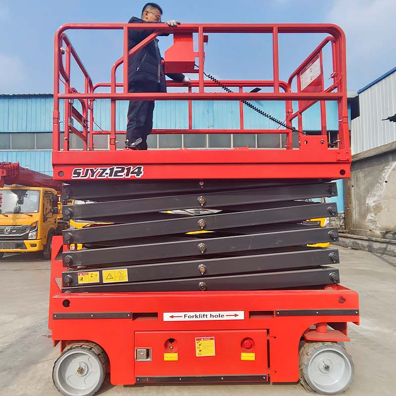 Low Noise Electric Scissor Work Platform 8m Mobile Lifting Platform for Indoor Use