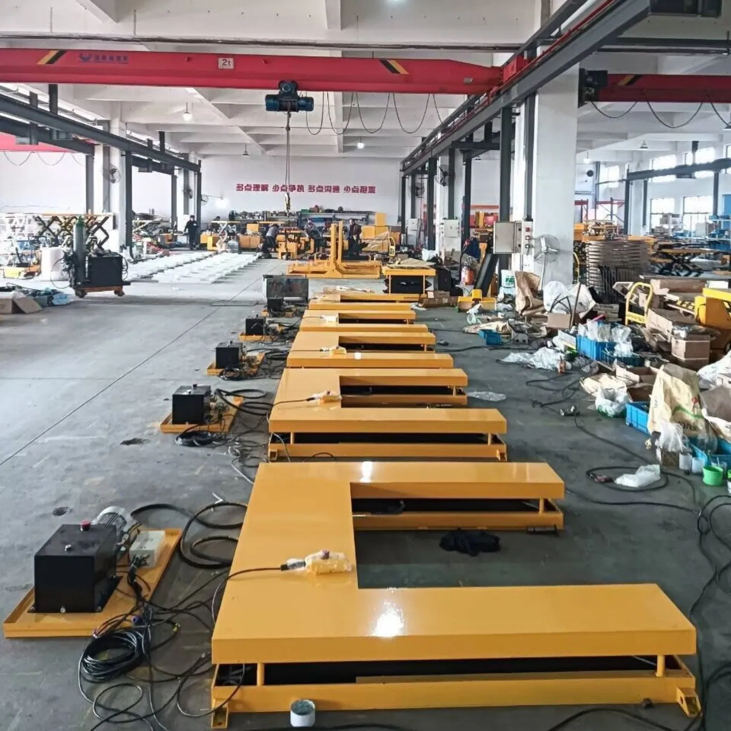 Double Hydraulic Pump Electric Stationary Scissor Lifting Working Platform CE Certificate