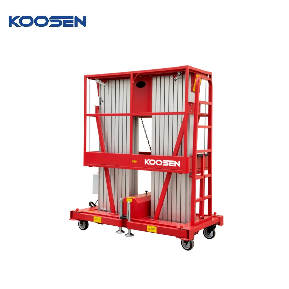 16m Platform Height Double Masts Semi Electric Vertical Lift Platform