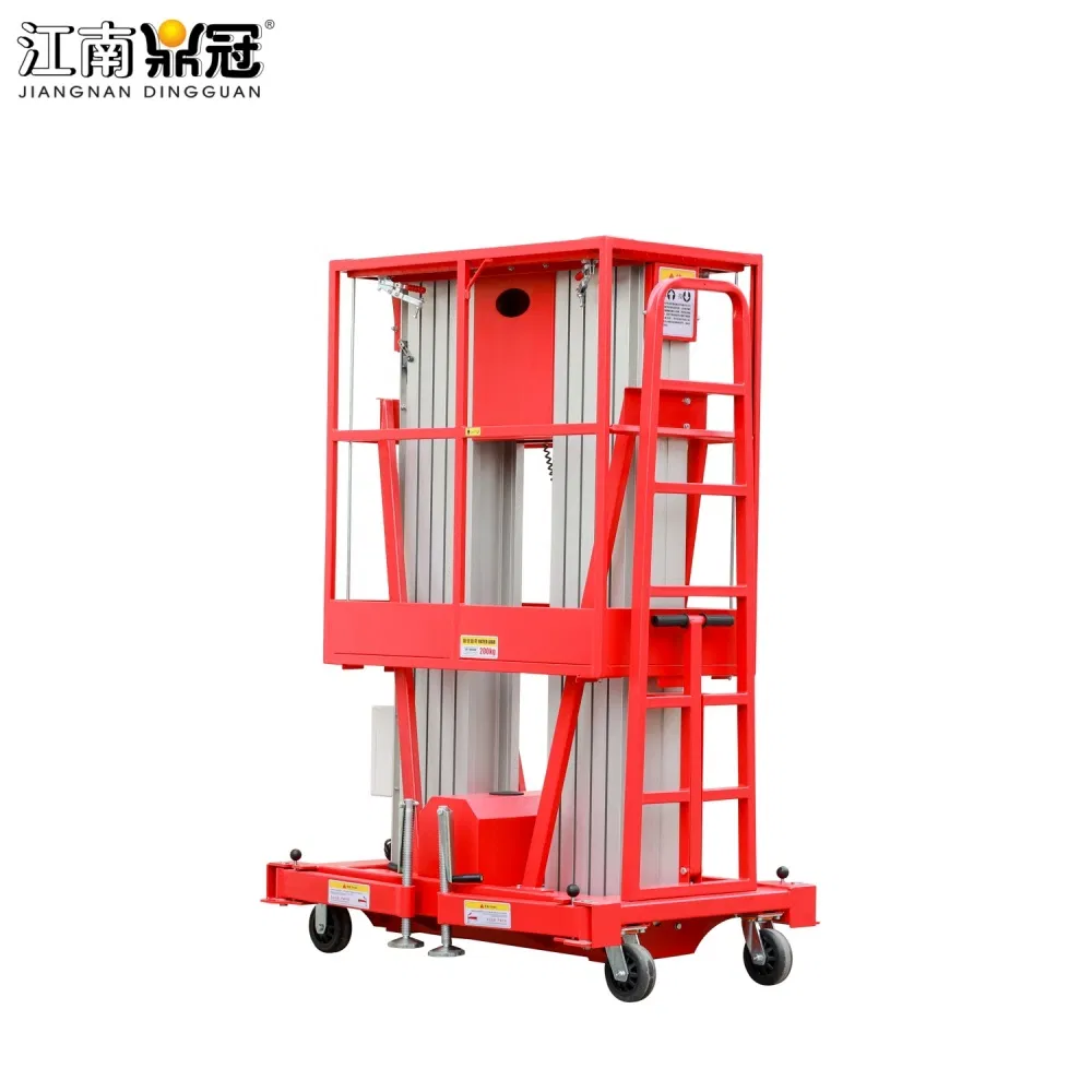 Double Mast Lift AC DC Power Ariel Working Platform Hydraulic Lift