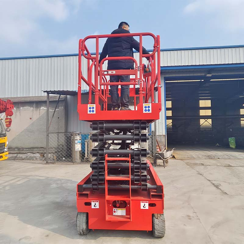 Low Noise Electric Scissor Work Platform 8m Mobile Lifting Platform for Indoor Use