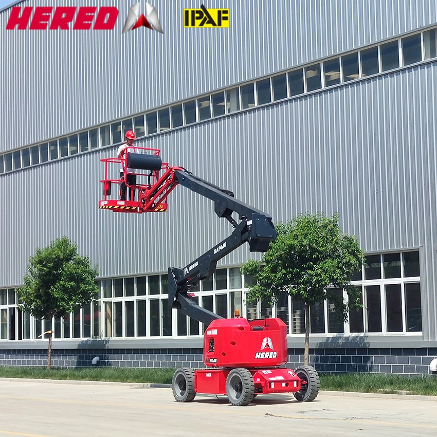 Hered Hydraulic Electric Self Propelled Boom Lift Scissor Lifting 16m Movable Aerial Work Platform
