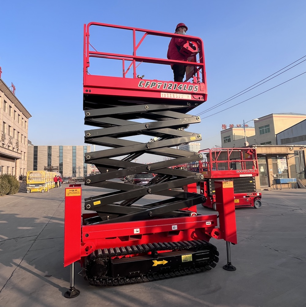Small Self-Propelled Hydraulic Lift Platform Mini Home Mobile Scissor Crawler Platform