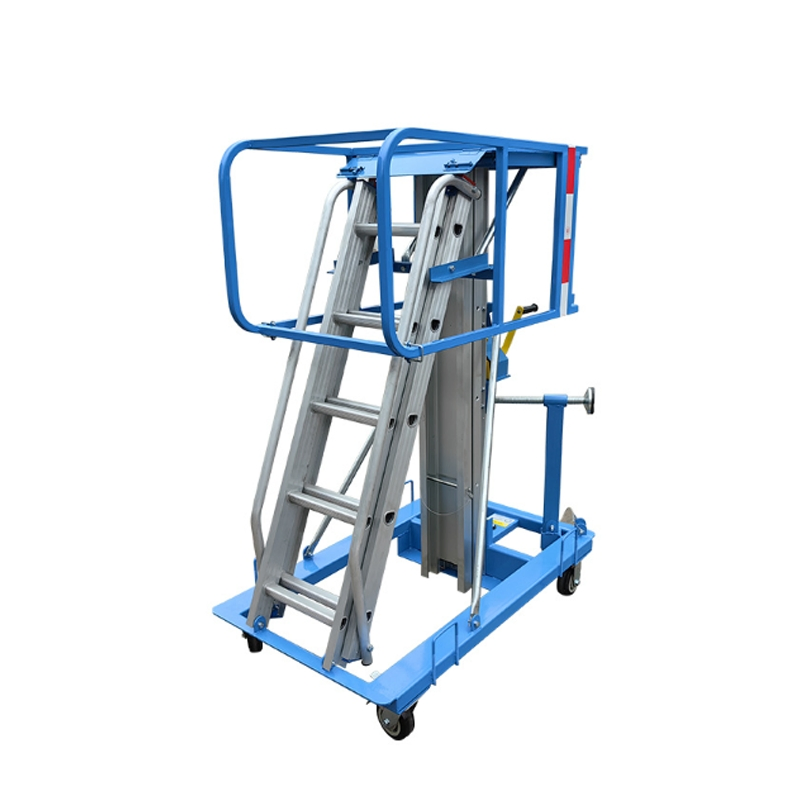 Portable 4600mm Aluminum Mast Aerial Work Table/Manual Lifting Platform/Vertical Aerial Man Lift Platform