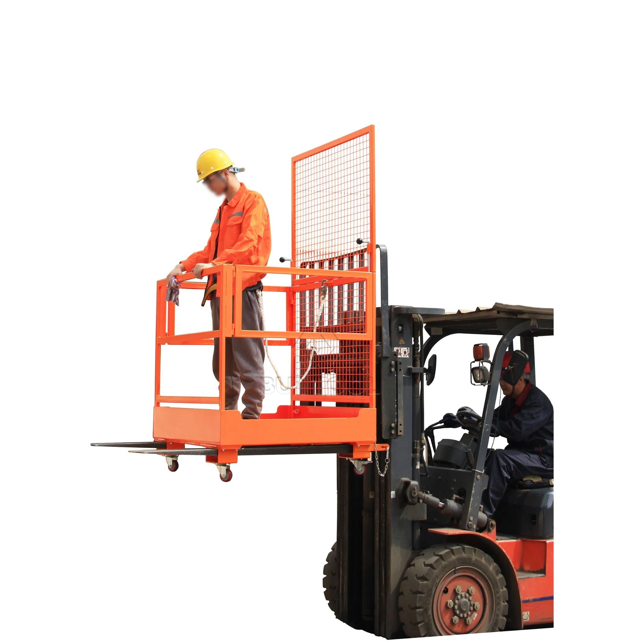 Portable Forklift Man Basket Heavy Duty Lifting Safety Cage Platform Attachment