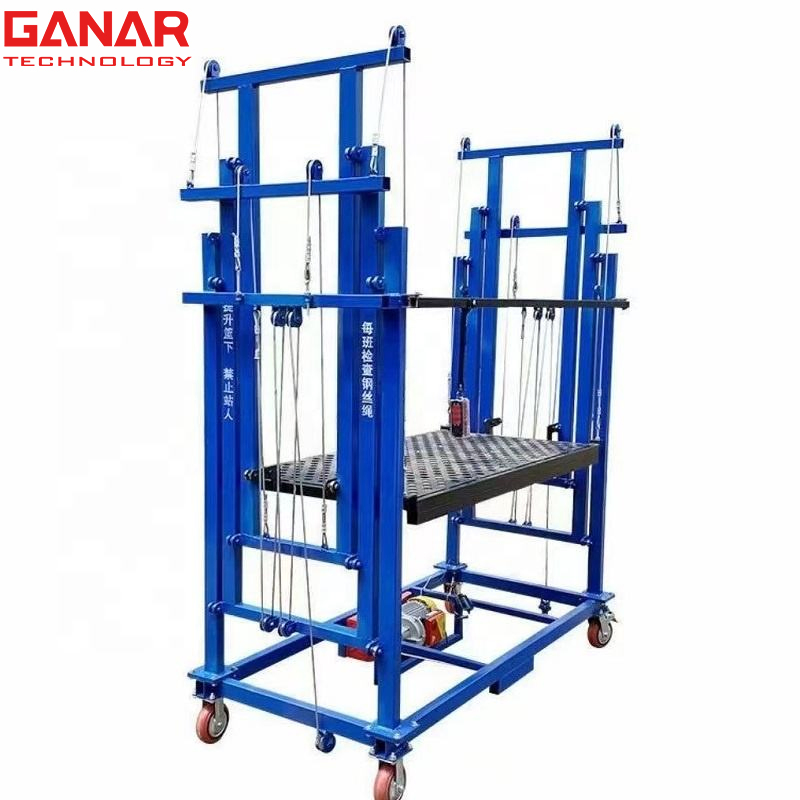 Electric Scaffolding Lift 2-6 Meters Mobile Foldable Small Electric Scaffolding Lifting Platform