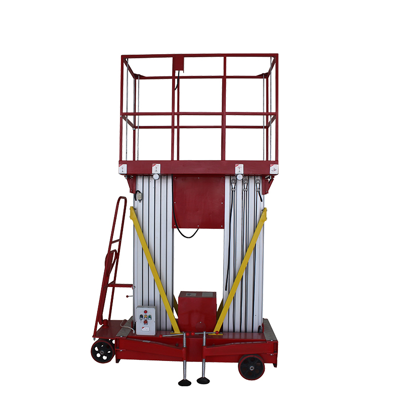 Double-Mast Aluminum Alloy Aerial Work Electric 4m 6m 8m 10m 12m 14m Mobile Scissor Lift Platform on Wheels Lifting Platform
