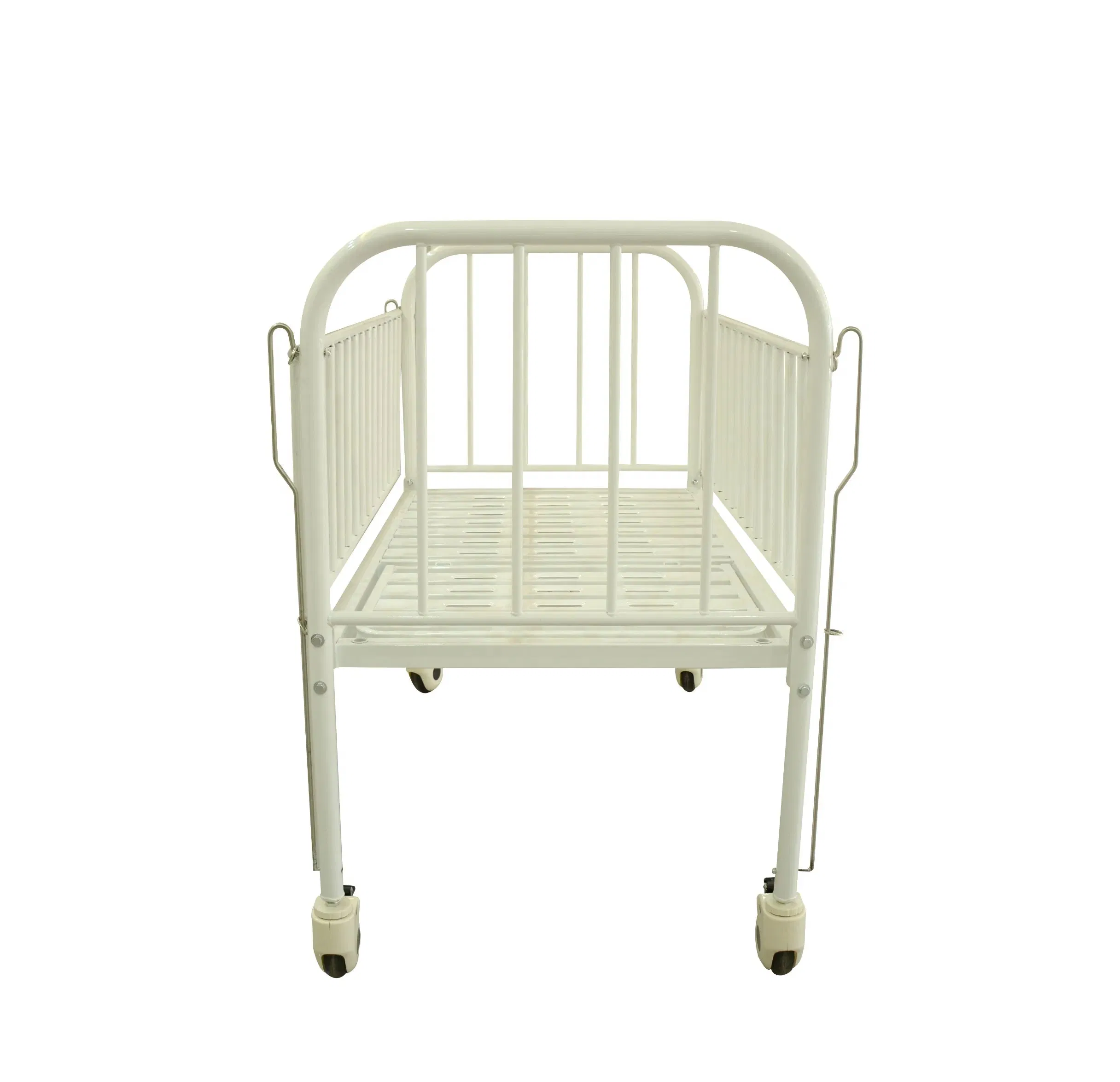 Manual Single Crank Pediatric Hospital Bed Full Steel Guardrail Infant Medical Crib Children Bed