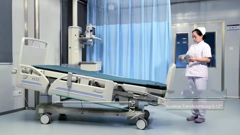 أعمدة رفع كهربائية للصين لأسرة المستشفيات لوحدة العناية المركزة بوضع ترينديلنبورغ سرير طبي للعناية المركزة