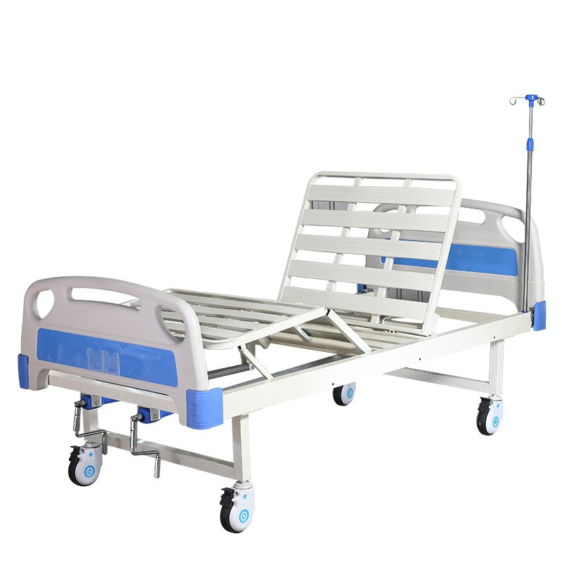 سرير مستشفى يدوي قابل للطي ذو وظيفة مزدوجة، تصميم جديد، سرير رعاية طبية للمرضى في وحدة العناية المركزة والتأهيل