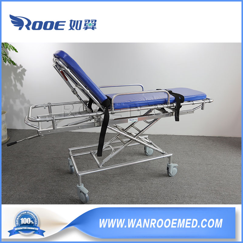 عربة نقالة مستشفى آمنة من سبائك الألمنيوم غير المغناطيسية سرير طوارئ مع حامل تسريب غير مغناطيسي