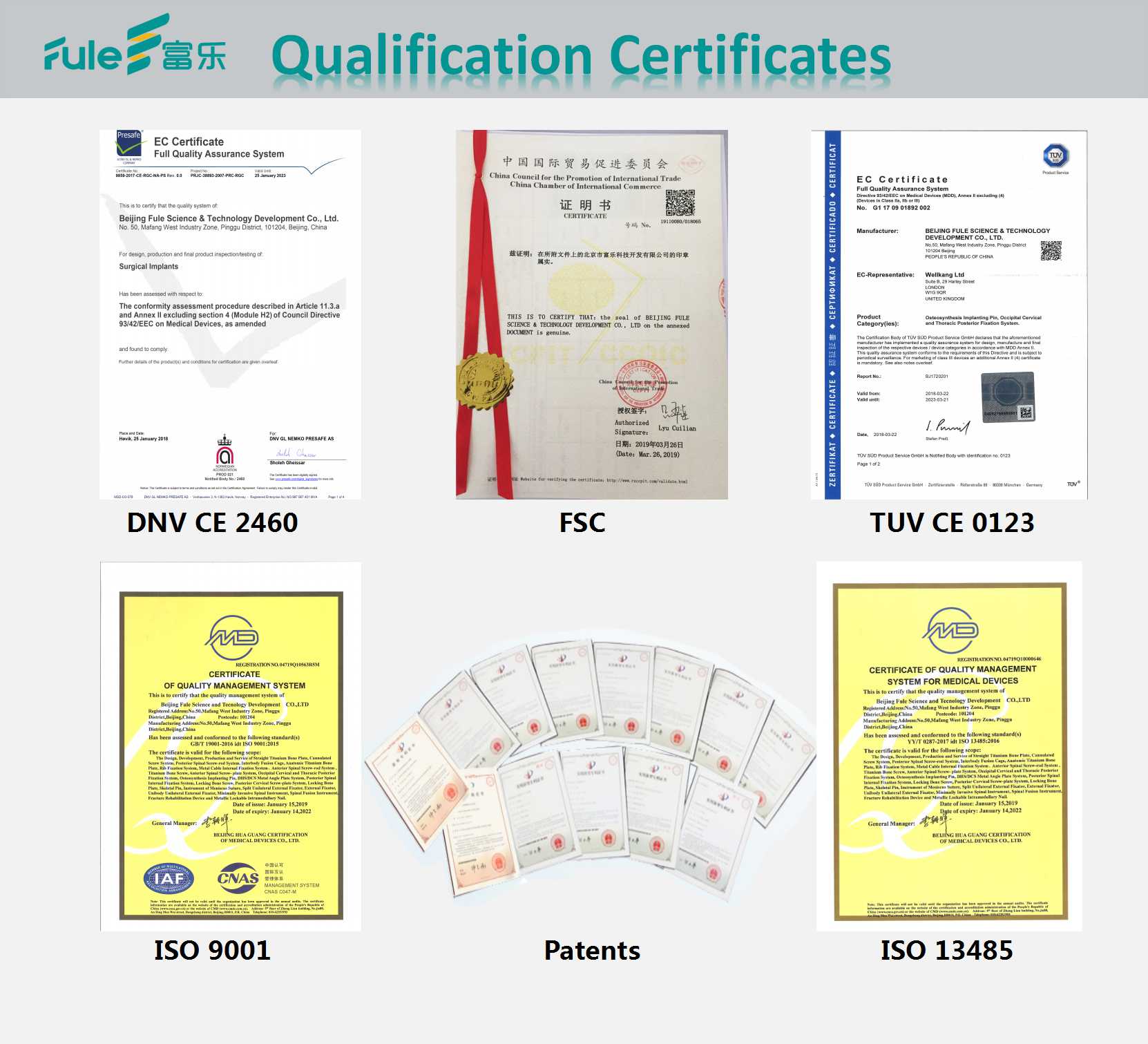 Orthopedic Instruments Certificates