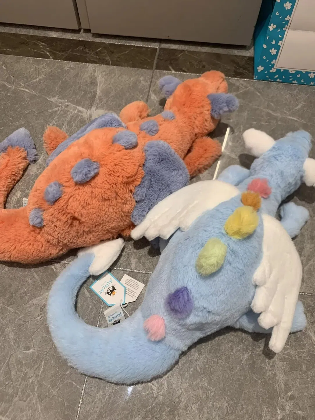 Juguete de felpa de algodón orgánico Jelly Cat Dragón del cielo y Dragón de nieve muñeco suave y esponjoso con relleno de PP almohada suave y pesada