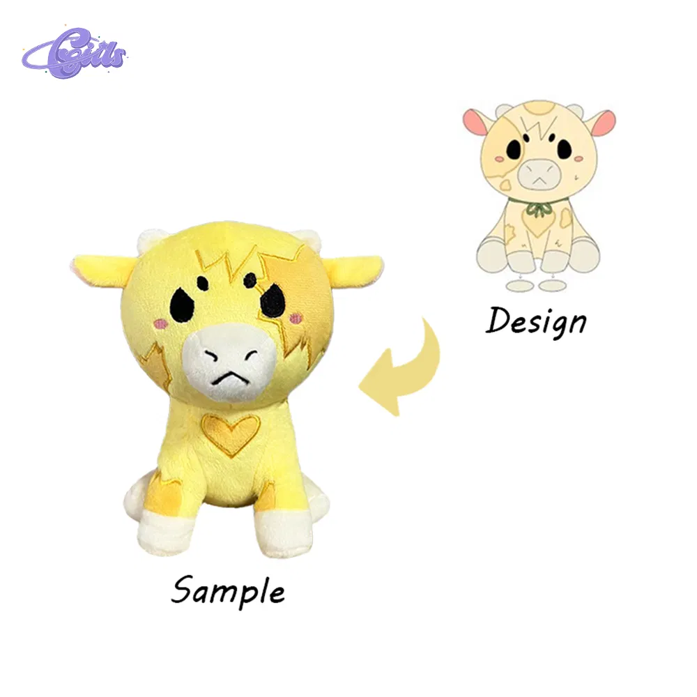Tejidos ecológicos al por mayor, personalizado, lindo peluche de animal de peluche, vaca