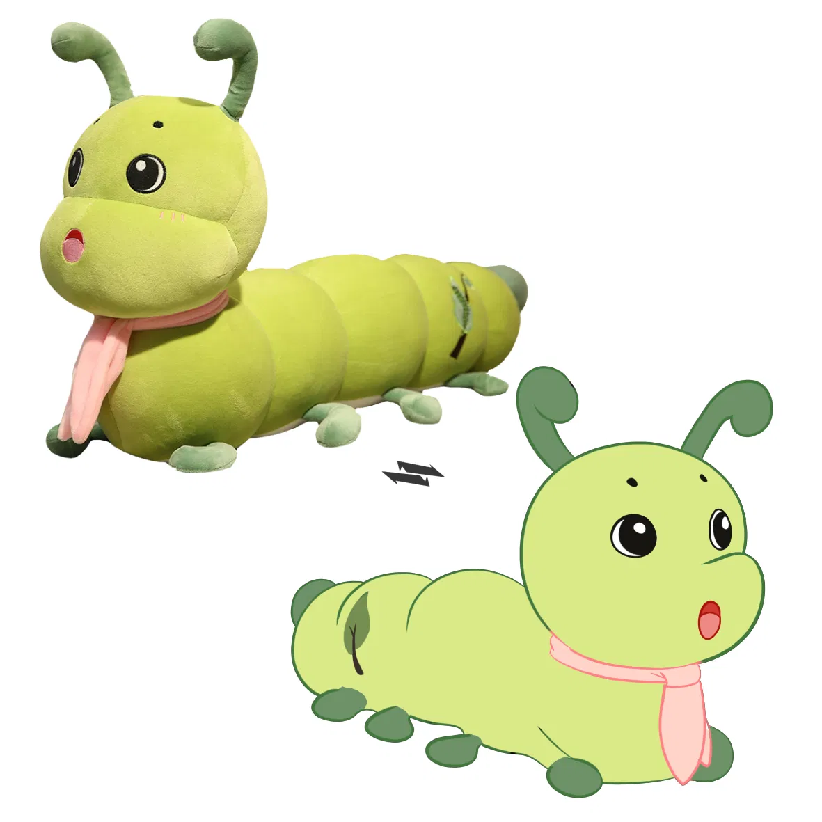 Almohada de cuerpo largo para dormir en forma de animal, juguete de peluche relleno de algodón