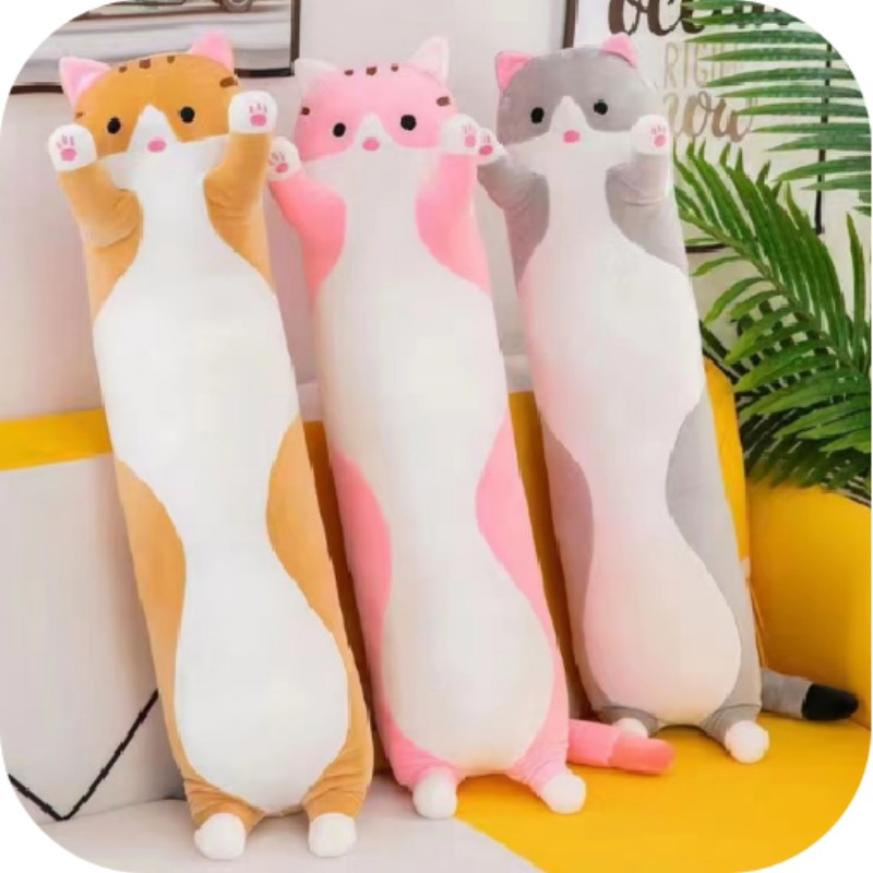 Vendiendo Lindos Juguetes de Peluche para Almohadas de Pelo Largo Cats/140cm/Doll Juguetes de Peluche Suaves para Bebés