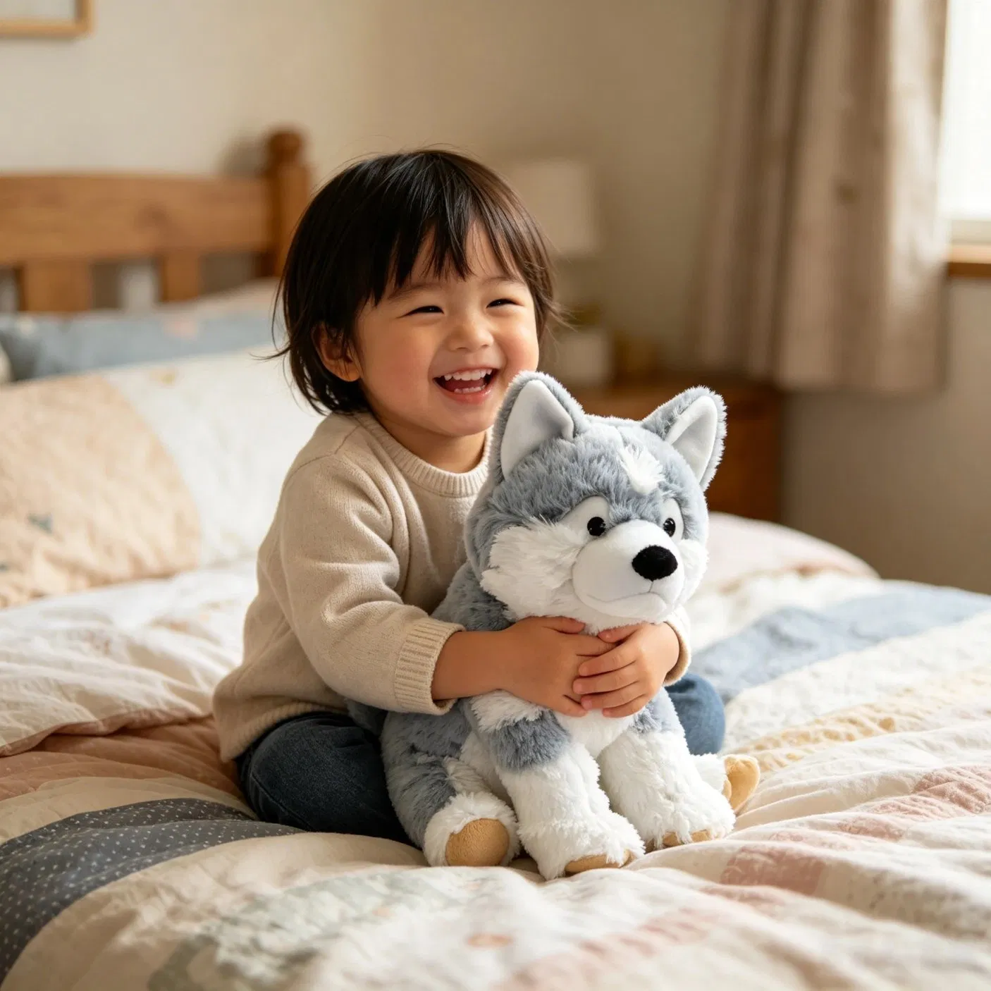 Animal de peluche husky suave peluche OEM personalizado simulación juguetes para niños