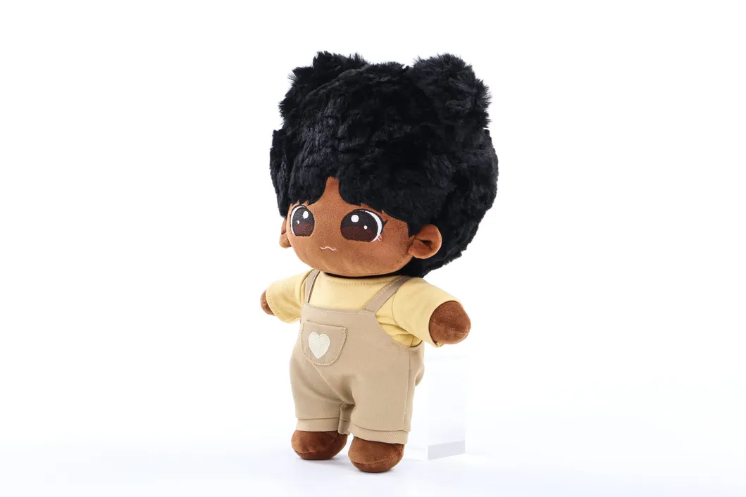 Muñeca de peluche negra hecha a mano, juguetes de peluche