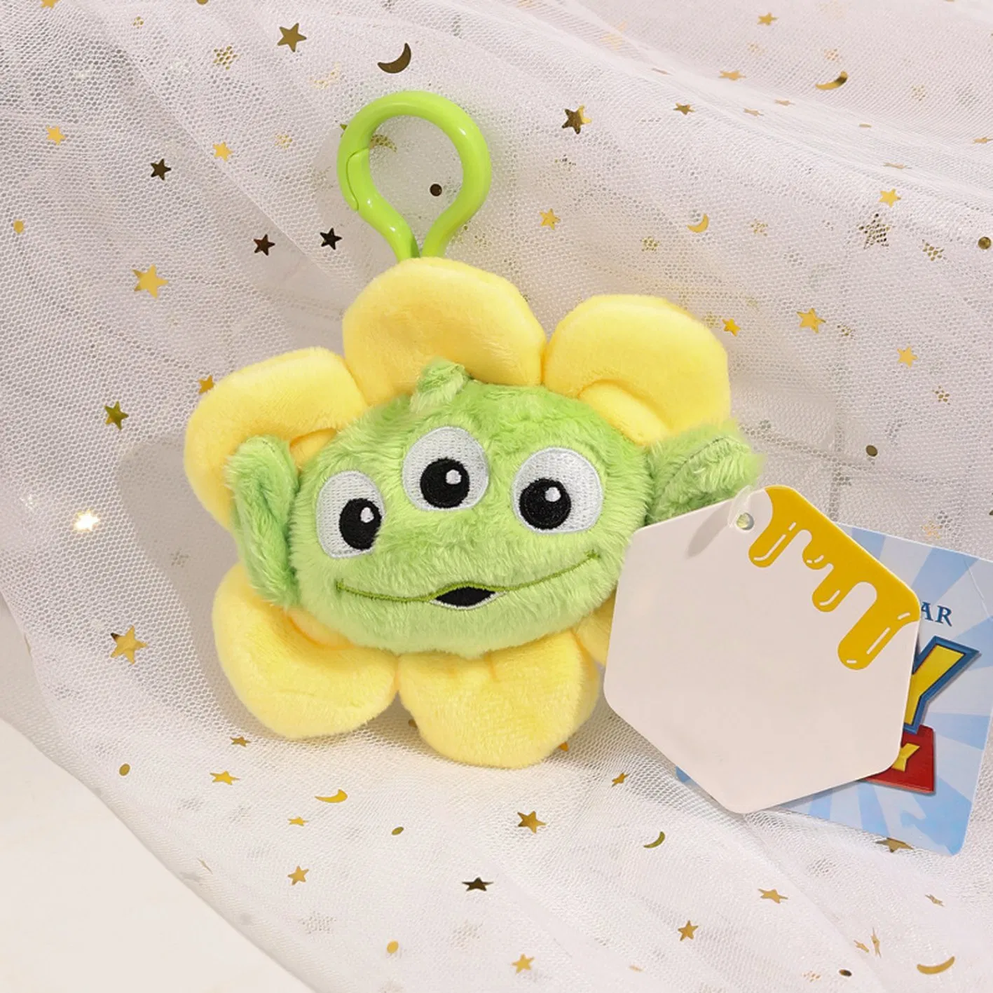 Llaveros de personajes de peluche de hada de flor de tres ojos de Pixar