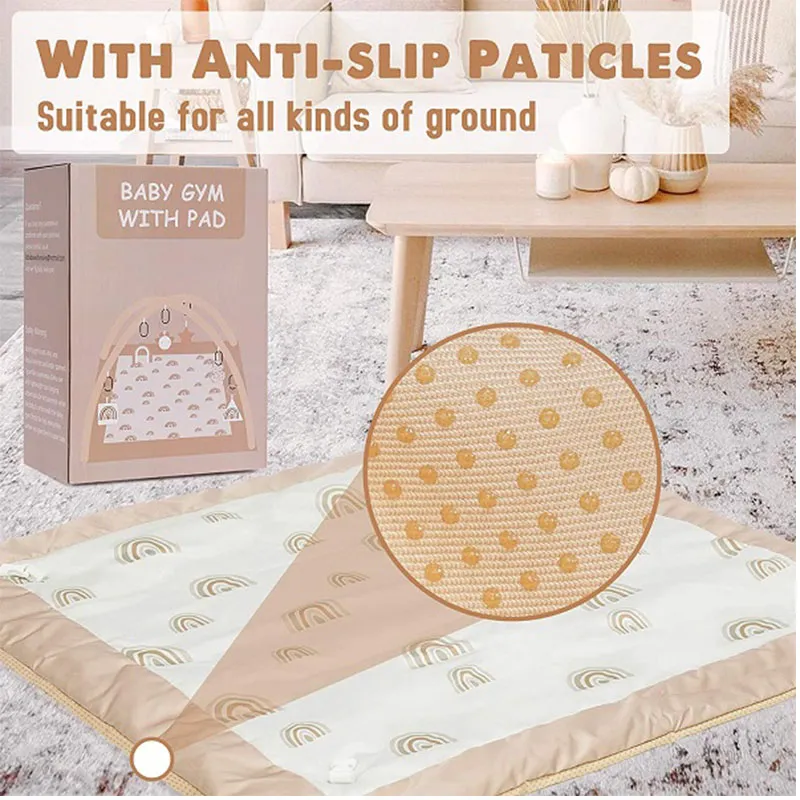 Alfombra de Juego de Actividad para Bebés Lavable con 6 Conjunto de Juguetes de Peluche Mini