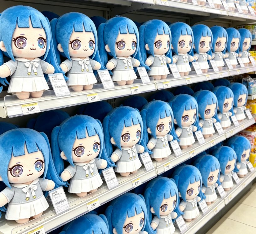 Muñeca de peluche de chica con dos coletas azules personalizadas, suave, uniforme de jk, juguete de personaje de dibujos animados para niños, regalos al por mayor