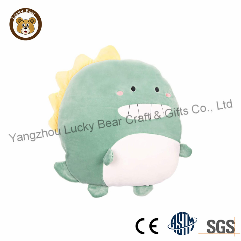 Personaliza gran tamaño dinosaurio verde suave juguete de peluche forma de animal almohada de peluche