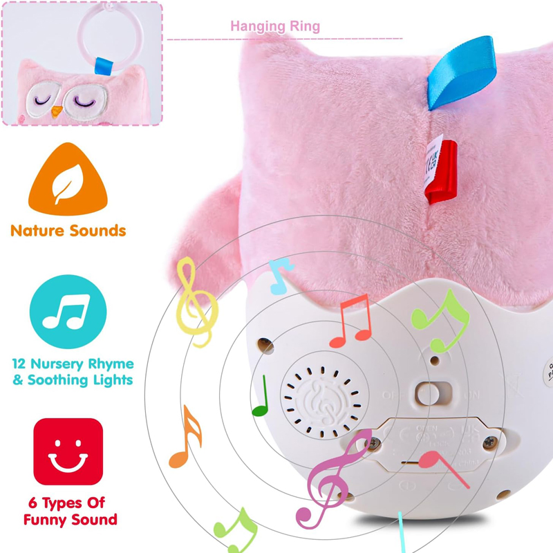 Juguete musical de búho de peluche sensorial Roly Poly para bebés
