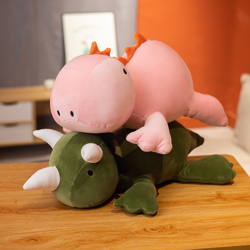 Precio Mayorista Fabricante OEM Peluche Personalizado Juguetes De Peluche Almohada Dino Personalizada Linda Dinosaurio Animales De Peluche Con Peso Fábrica
