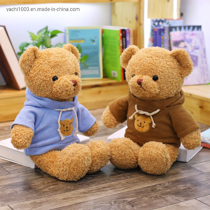 Juguete de peluche animal kawaii personalizado al por mayor con sudadera, osos promocionales