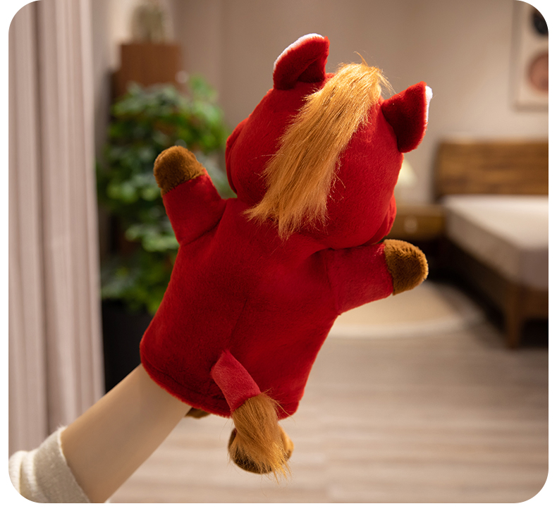 Juguetes de marioneta de mano de animal caballo para el Año Nuevo para la interacción entre padres e hijos en el jardín de infancia