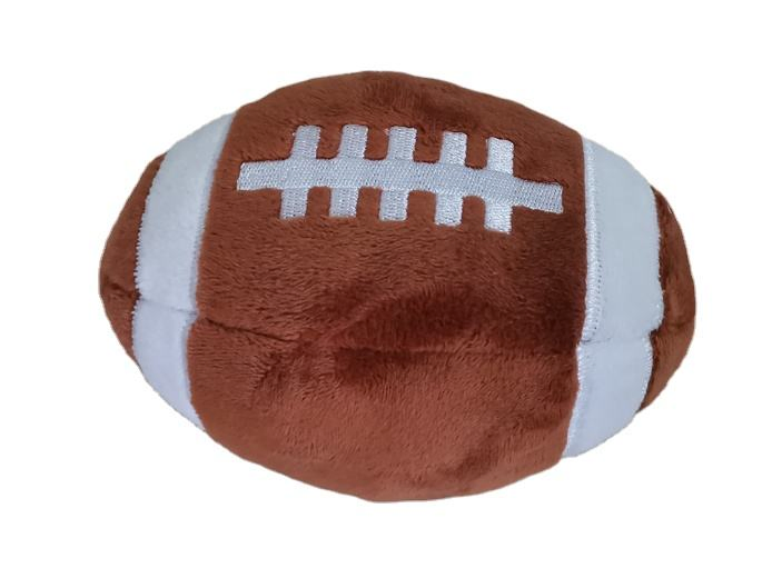 Pelota de juguete interactiva para perros en forma de fútbol americano de peluche lindo con sonido