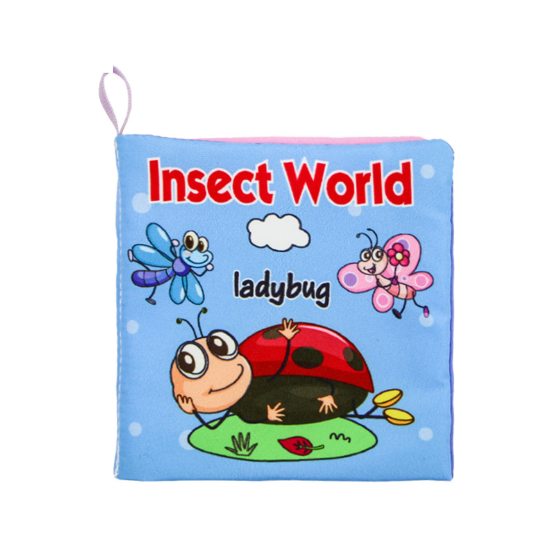 Pequeños animales de peluche de tela con tacto suave para bebés, libros de arrugas de bosque, juguetes educativos interactivos para el desarrollo temprano con sonido