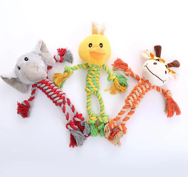 Juguetes para mascotas en forma de animal, juguetes de peluche para perros, juguetes de masticar, nudos de cuerda, juguete de peluche para mascotas