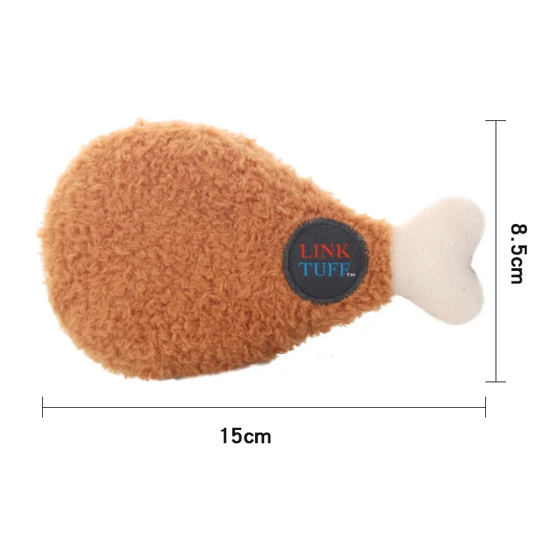 Juguete interactivo de peluche creativo para mascotas, hamburguesa de pollo frito, cubo familiar, juguete masticable y chirriante para perros