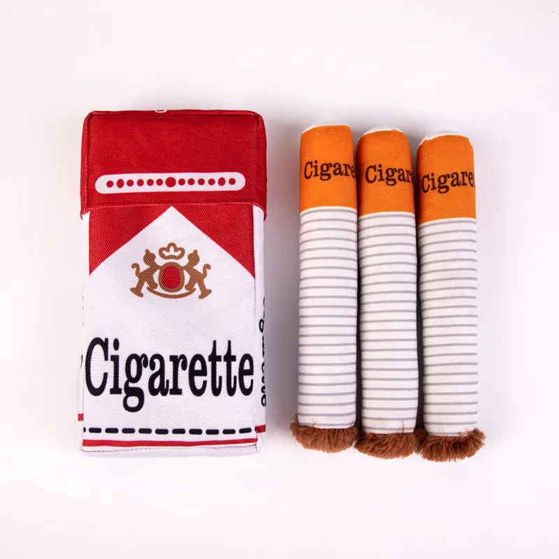 Juguete de peluche en forma de cigarro para perro
