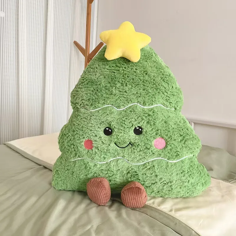 20" Gran Almohada de Juguete de Navidad de Peluche Suave en Forma de Árbol