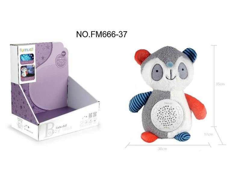 Lindo Apaciguar Sueño Animal Peluche Musical Ruido Blanco Juguetes Calmantes OEM León Proyector Luz Nocturna Estrellada Juguetes para Baby Shower
