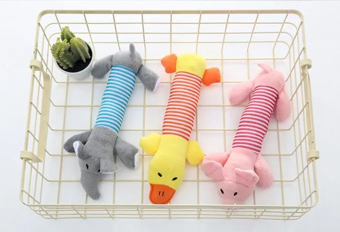 Juguetes de peluche interactivos de forma de animal con sonido para perros, masticables y chirriantes
