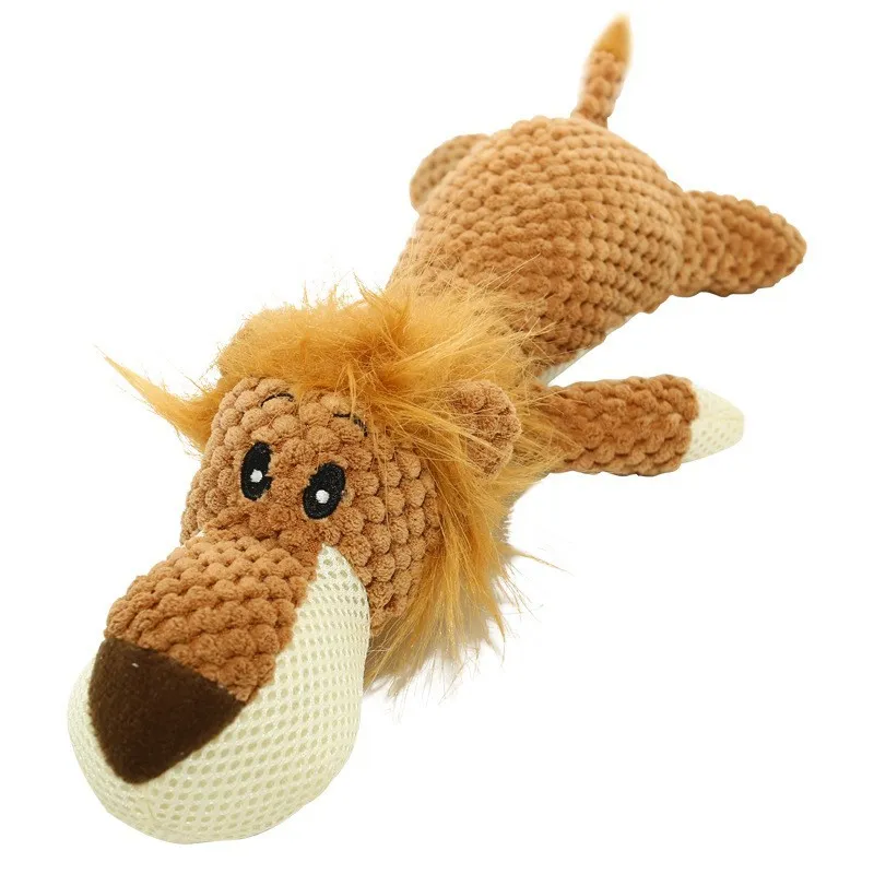 Juguete de perro indestructible de forma de animal, suave, chirriante, para masticar y jugar