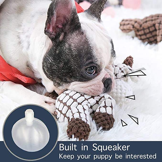 Juguete interactivo de cuerda en forma de animal al por mayor, juguete de peluche para perros que hace ruido y es para masticar