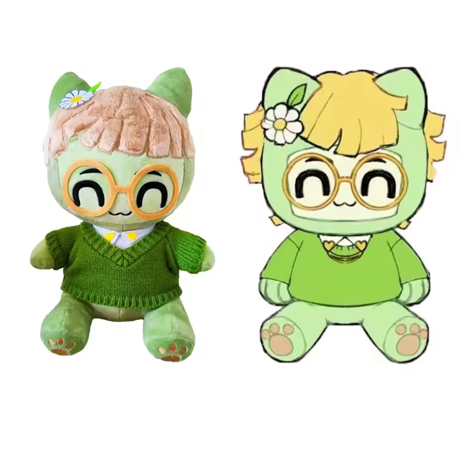 Juguetes de peluche de algodón orgánico personalizados, muñeca suave de bordado en forma de estrella para regalo, llavero de oso relleno de algodón PP y bolsa de estilo lindo