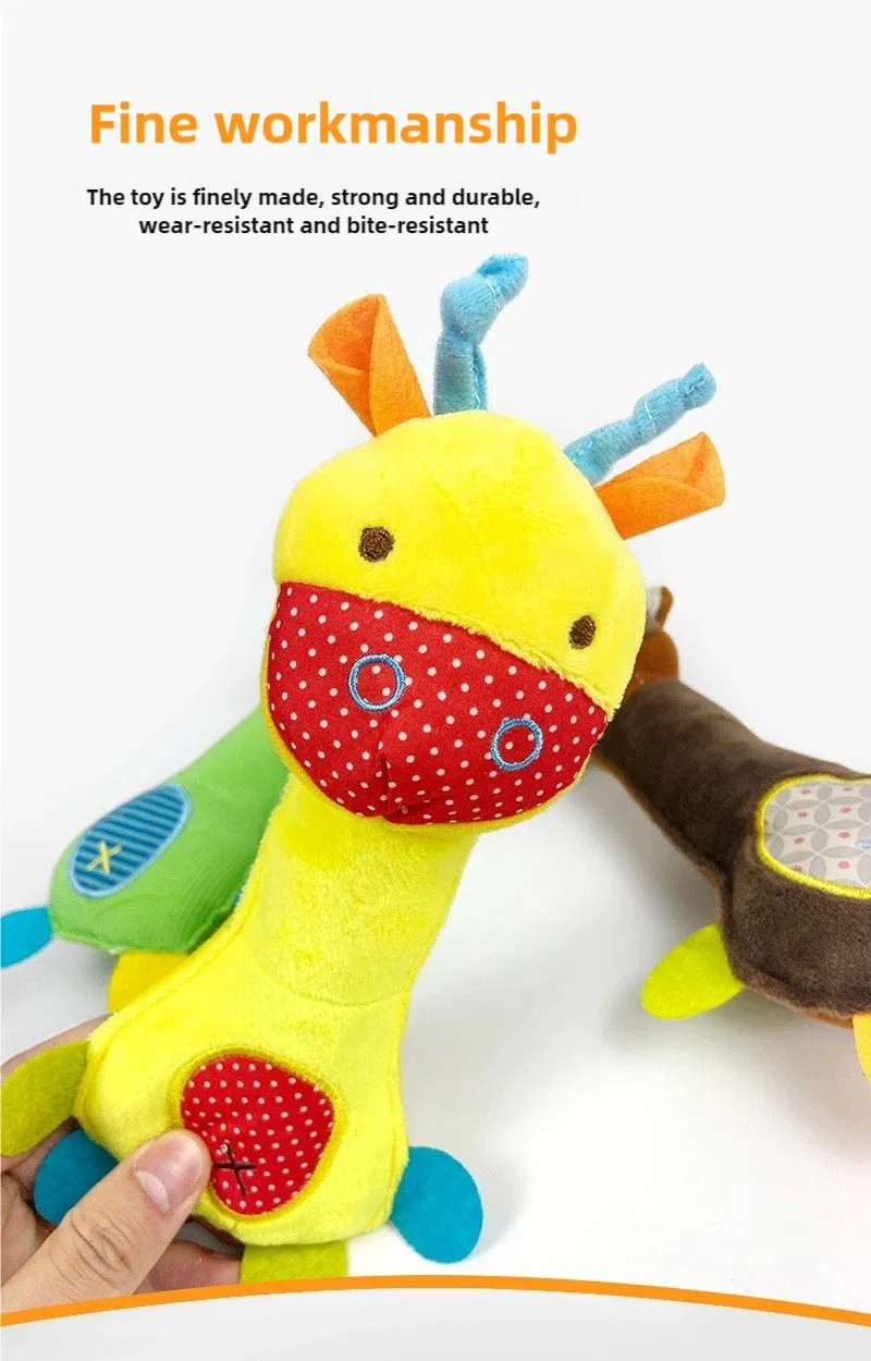 Juguetes para mascotas al por mayor, juguetes de peluche para perros, juguetes de gato de dibujos animados con sonido activado, juguetes educativos suaves y resistentes a mordidas